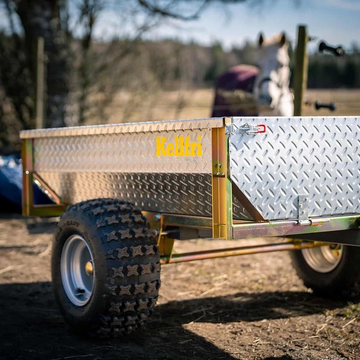 Tippvogn ATV 500 kg med galvanisert dørkplate