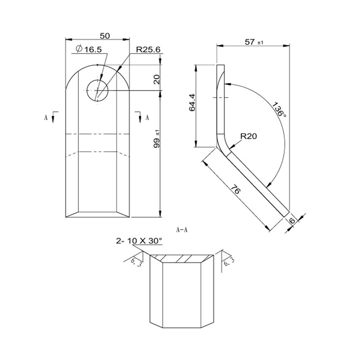 Y-kniver, sett for vertikalklipper XKE