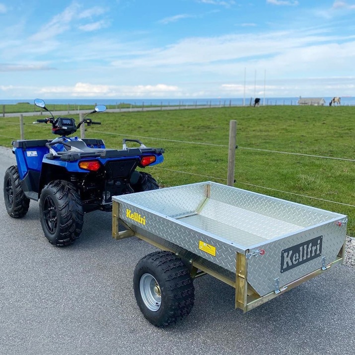 Tippvogn ATV 500 kg med galvanisert dørkplate