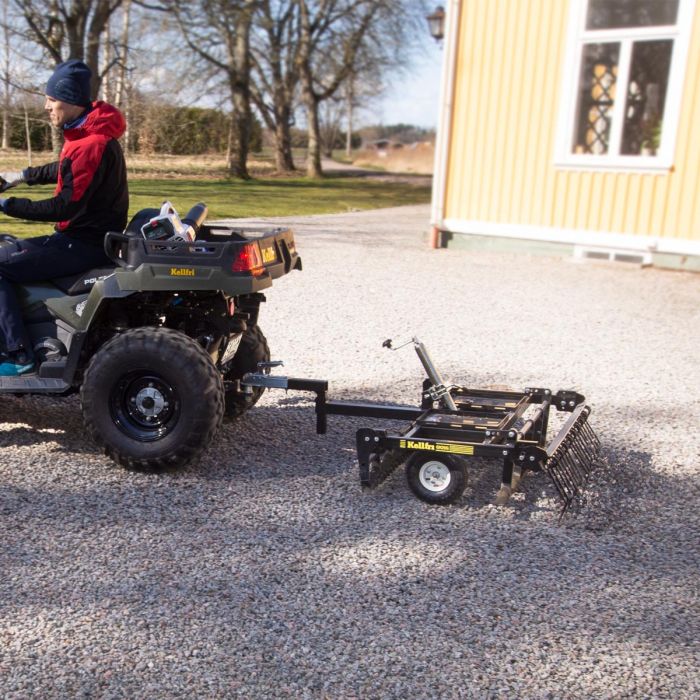 Gårdsharv ATV med justerbart chassis og drag