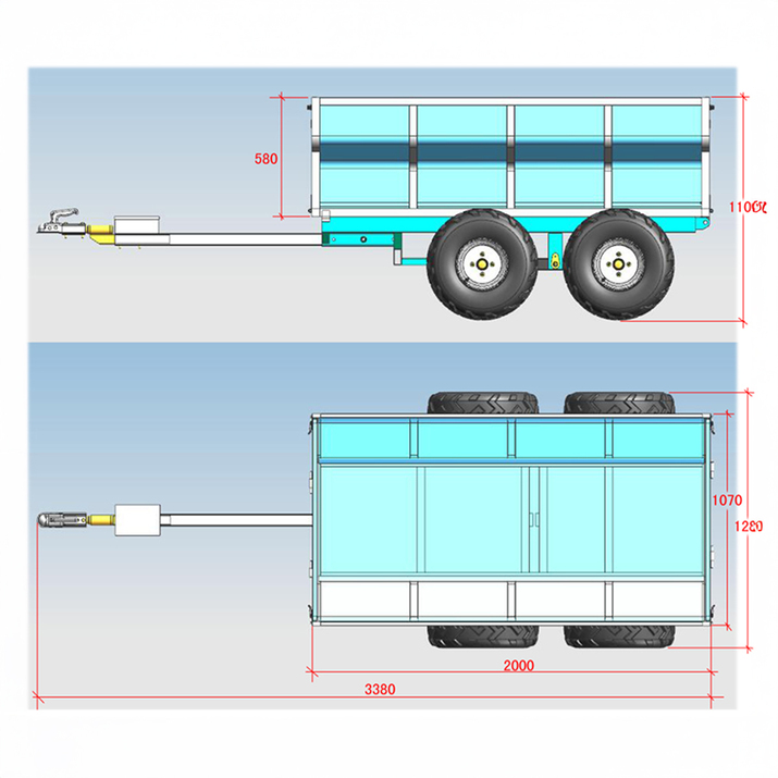 Tippvogn ATV 1420 kg med el-hydraulisk tipp