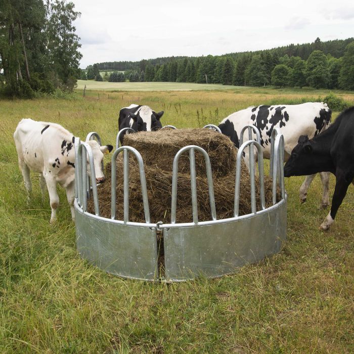 Fôrhekk med bogbøyler for storfe, 12 plasser