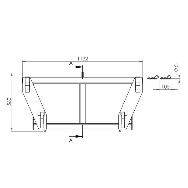 Adapter til sandspreder fra Euro til trepunkt