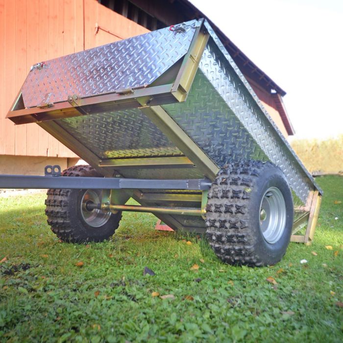 Tippvogn ATV 500 kg med galvanisert dørkplate