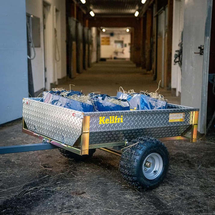 Tippvogn ATV 500 kg med galvanisert dørkplate