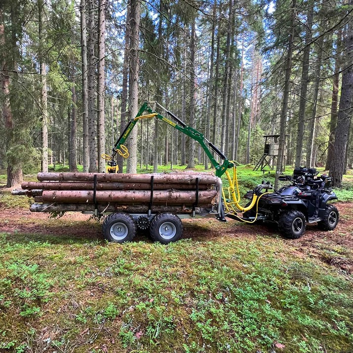 Skogsvogn ATV 3 tonn, med kran 4,2 m