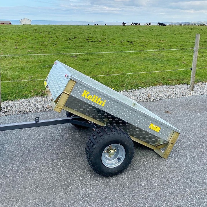 Tippvogn ATV 500 kg med galvanisert dørkplate