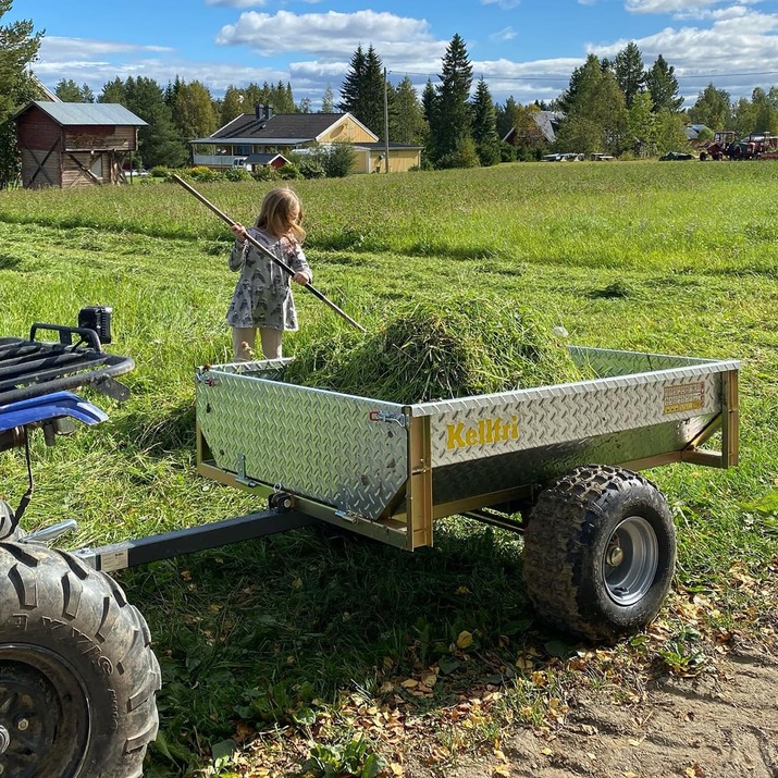 Tippvogn ATV 500 kg med galvanisert dørkplate