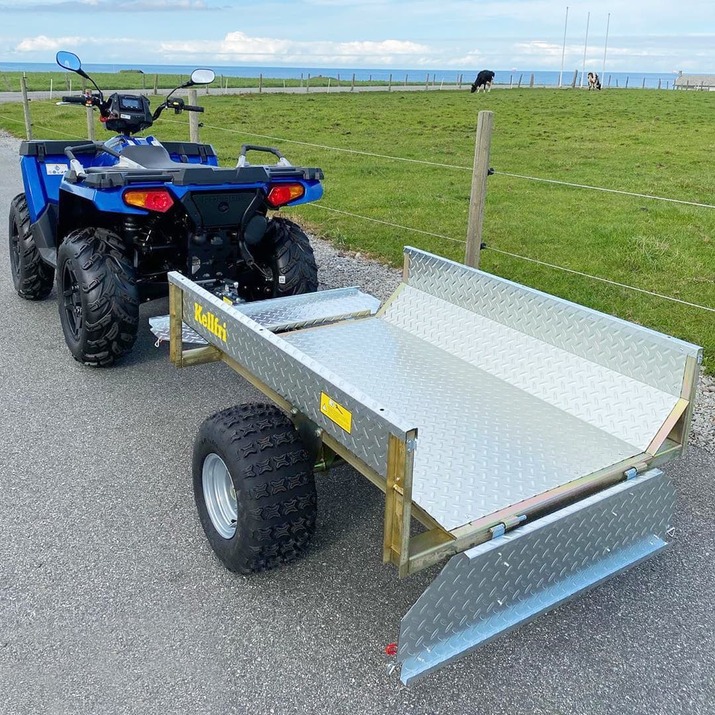 Tippvogn ATV 500 kg med galvanisert dørkplate