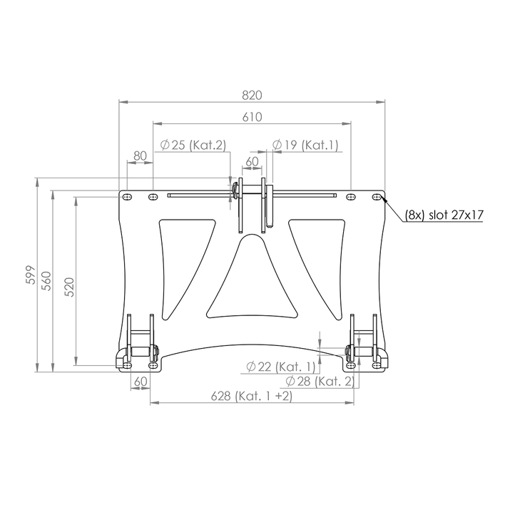 Steinsvans 2,0 m, boltet Trepunktsfeste 