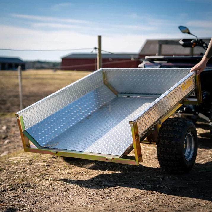 Tippvogn ATV 500 kg med galvanisert dørkplate