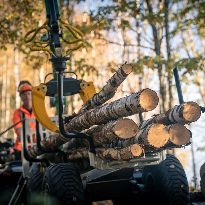 Skogsvogn ATV 3 tonn, med kran 4,2 m