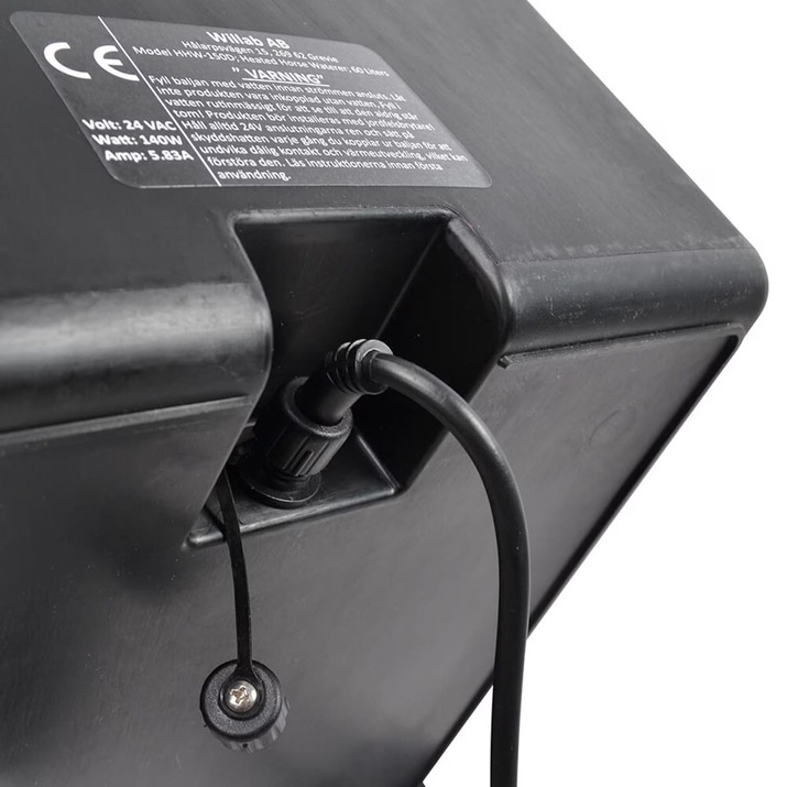 Varmebalje rektangulær 60 liter