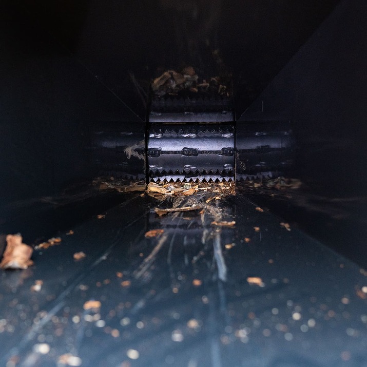 Fliskutter 150, med hydraulisk innmating