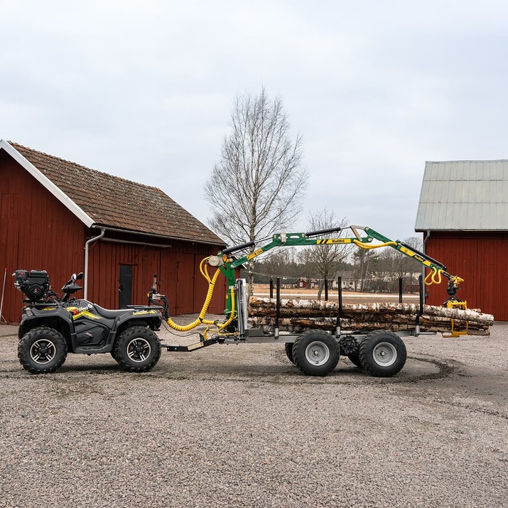 Skogsvogn ATV 3 tonn, med kran 4,2 m