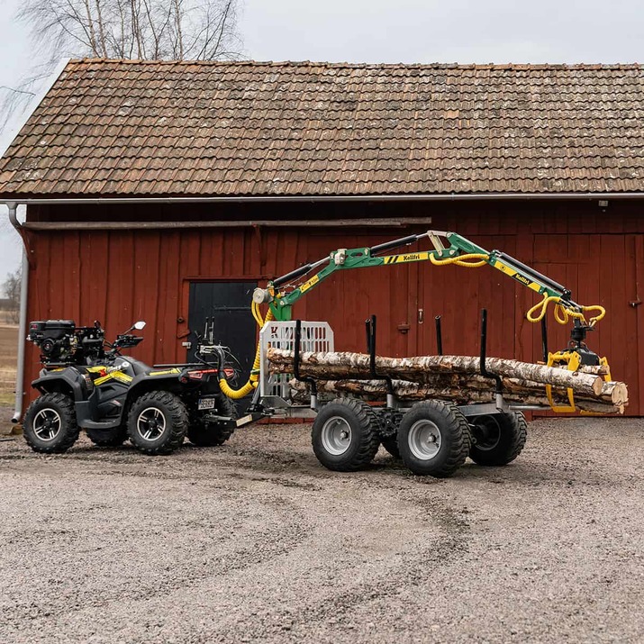 Skogsvogn ATV 3 tonn, med kran 4,2 m