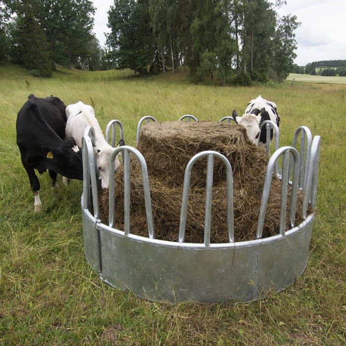 Fôrhekk med bogbøyler for storfe, 12 plasser