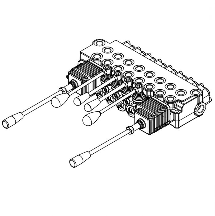 Ventilpakke 8 seksjoner, 2-spak, 25 l/min