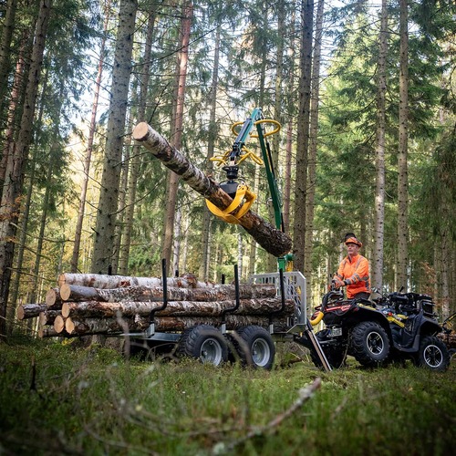 Skogsvogn ATV 3 tonn, med kran 4,2 m