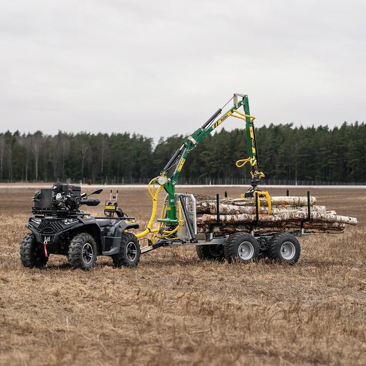 Skogsvogn ATV 3 tonn, med kran 4,2 m