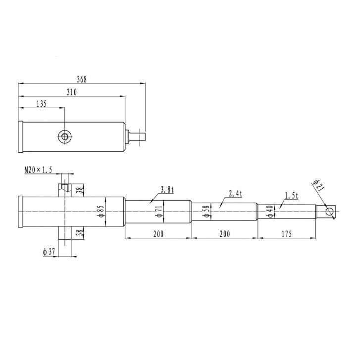 Hydraulikksystem med tippsylinder 12 V