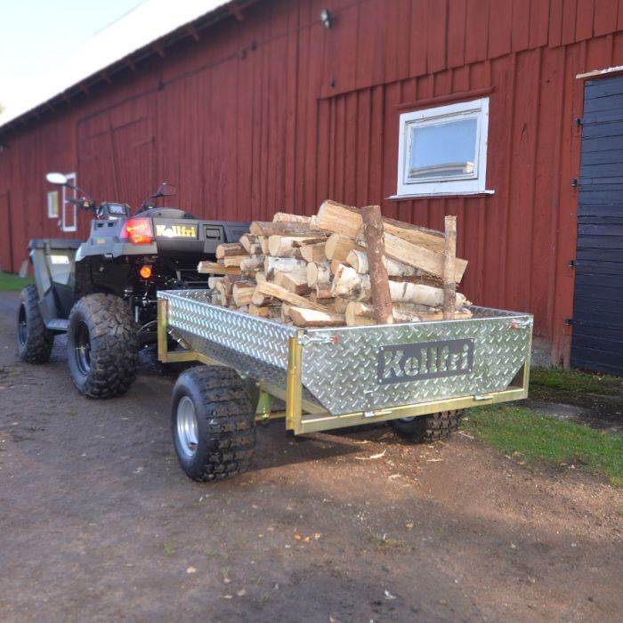 Tippvogn ATV 500 kg med galvanisert dørkplate