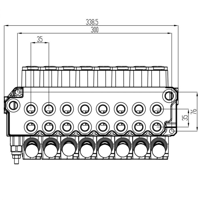 Ventilpakke 8 seksjoner, flerspak, 25 l/min