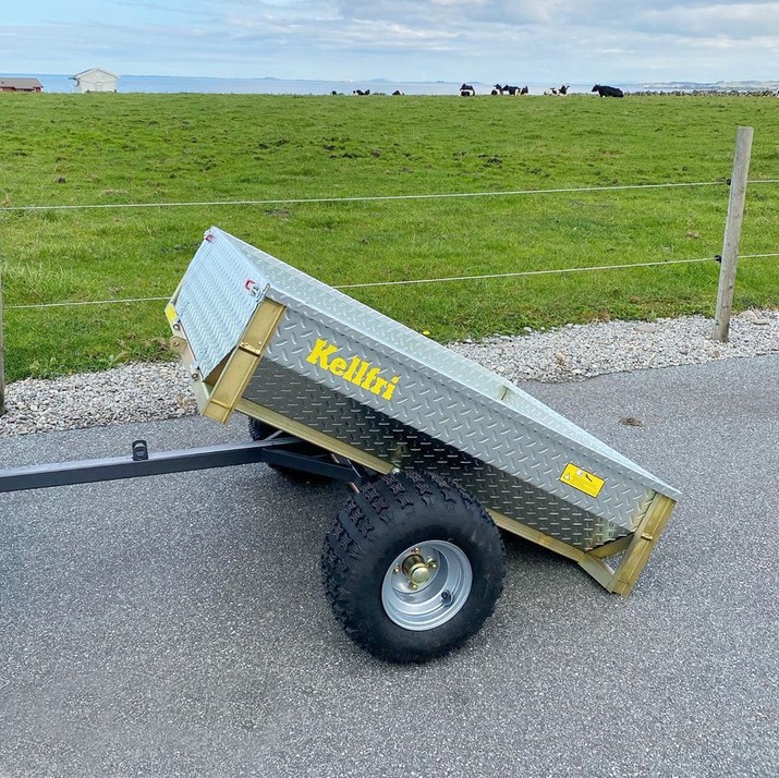 Tippvogn ATV 500 kg med galvanisert dørkplate