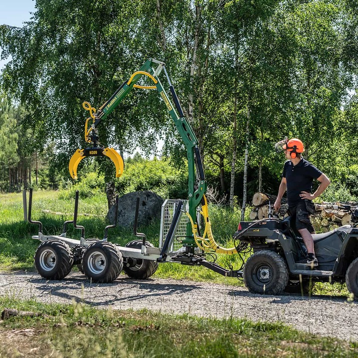 Skogsvogn ATV 3 tonn, med kran 4,2 m